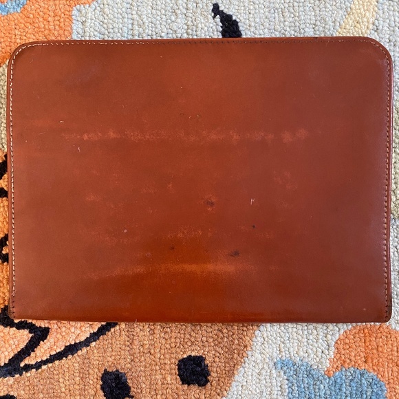 VTG I Lifton I Deep Buff Split Cowhide Leather Zipper Portfolio Underarm Case - Picture 4 of 16